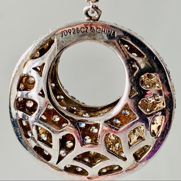 ❤️ Jean Dousset Sterling Silver 925 Pave CZ Dangle Earrings. Gorgeous - Picture 8 of 8